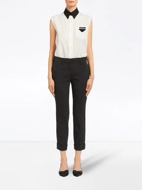 PRADA STRETCH NATTÉ TROUSERS