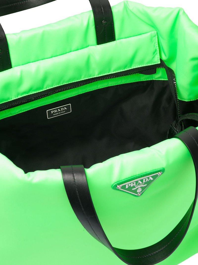 Prada neon green padded tote bag green | MODES