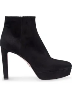 prada suede platform booties