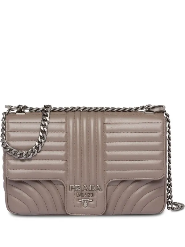 prada diagramme leather handbag