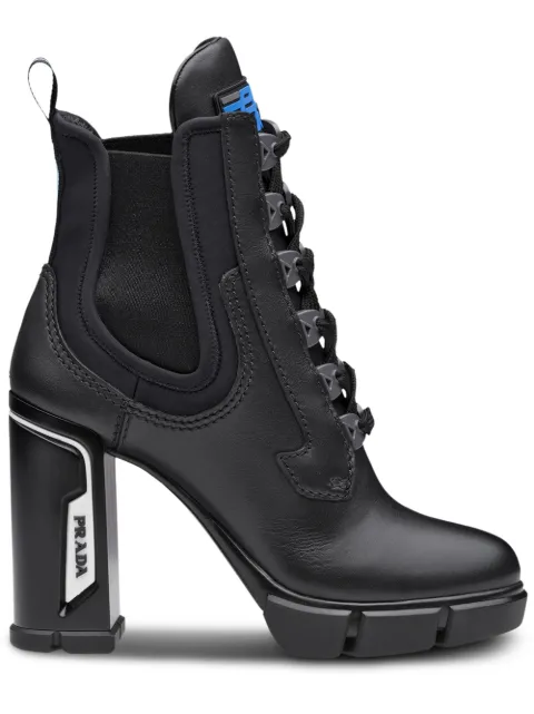 prada laced leather booties