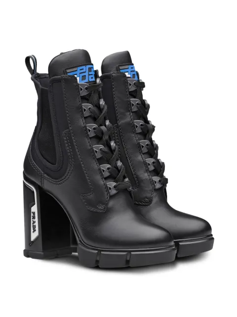 prada laced leather booties