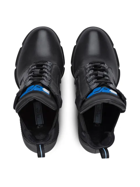 prada laced leather booties