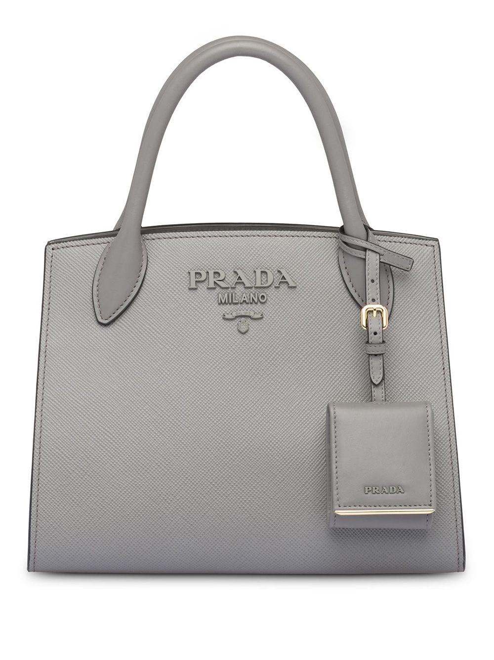 Prada Saffiano Leather Bag Mini Travertine Gray in Saffiano Leather with  Gold-tone - US