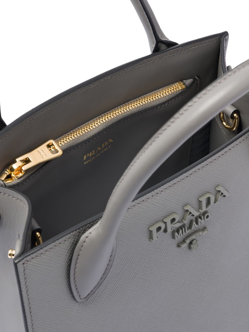 Prada Monochrome Saffiano and leather bag