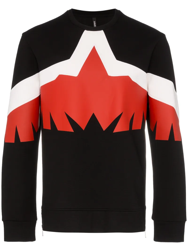 Neil Barrett – modern eagle crew neck sweater – men – Viscose/Spandex/Elastane – S – Black