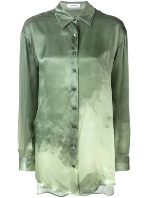 WUNDERKIND WUNDERKIND POINTED COLLAR SHIRT - GREEN