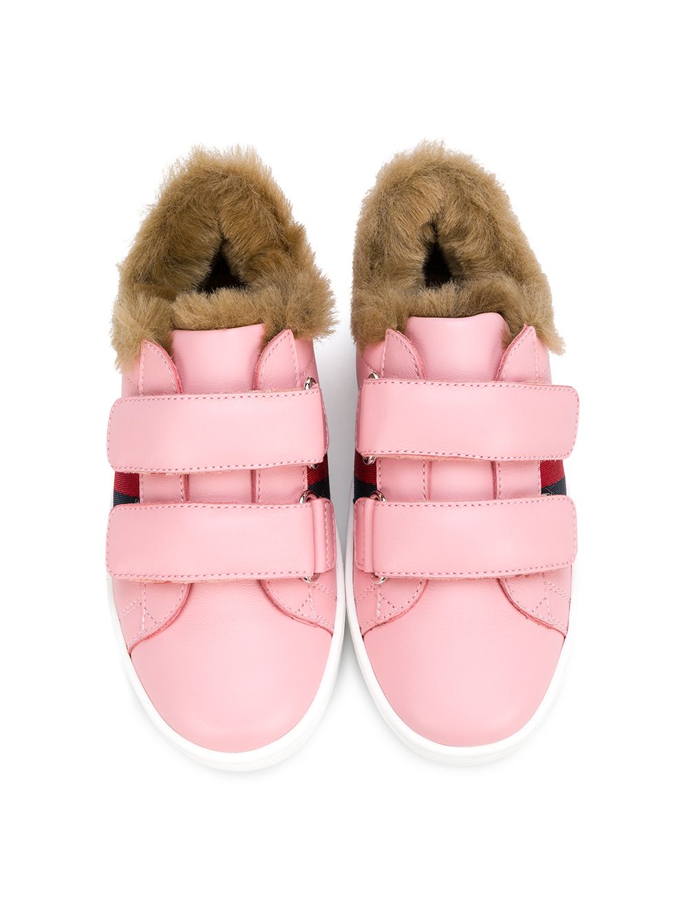 фото Gucci kids кроссовки с отделкой из искусственного меха