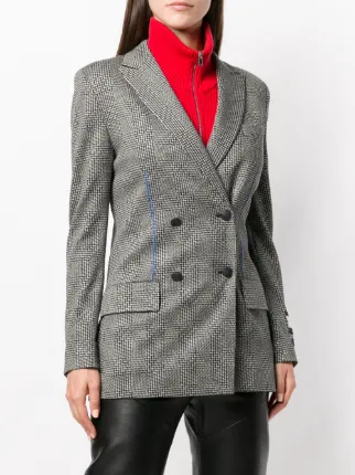 houndstooth double-breasted tailored jacket展示图