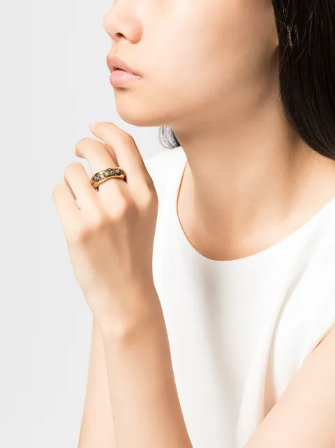 HUNROD 18KT YELLOW GOLD AND DIAMOND ENKI BAND RING