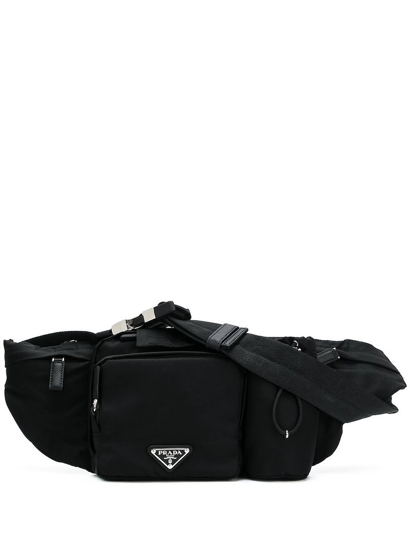 Prada technical fabric belt bag black | MODES