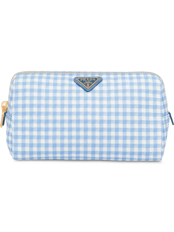 prada gingham makeup bag