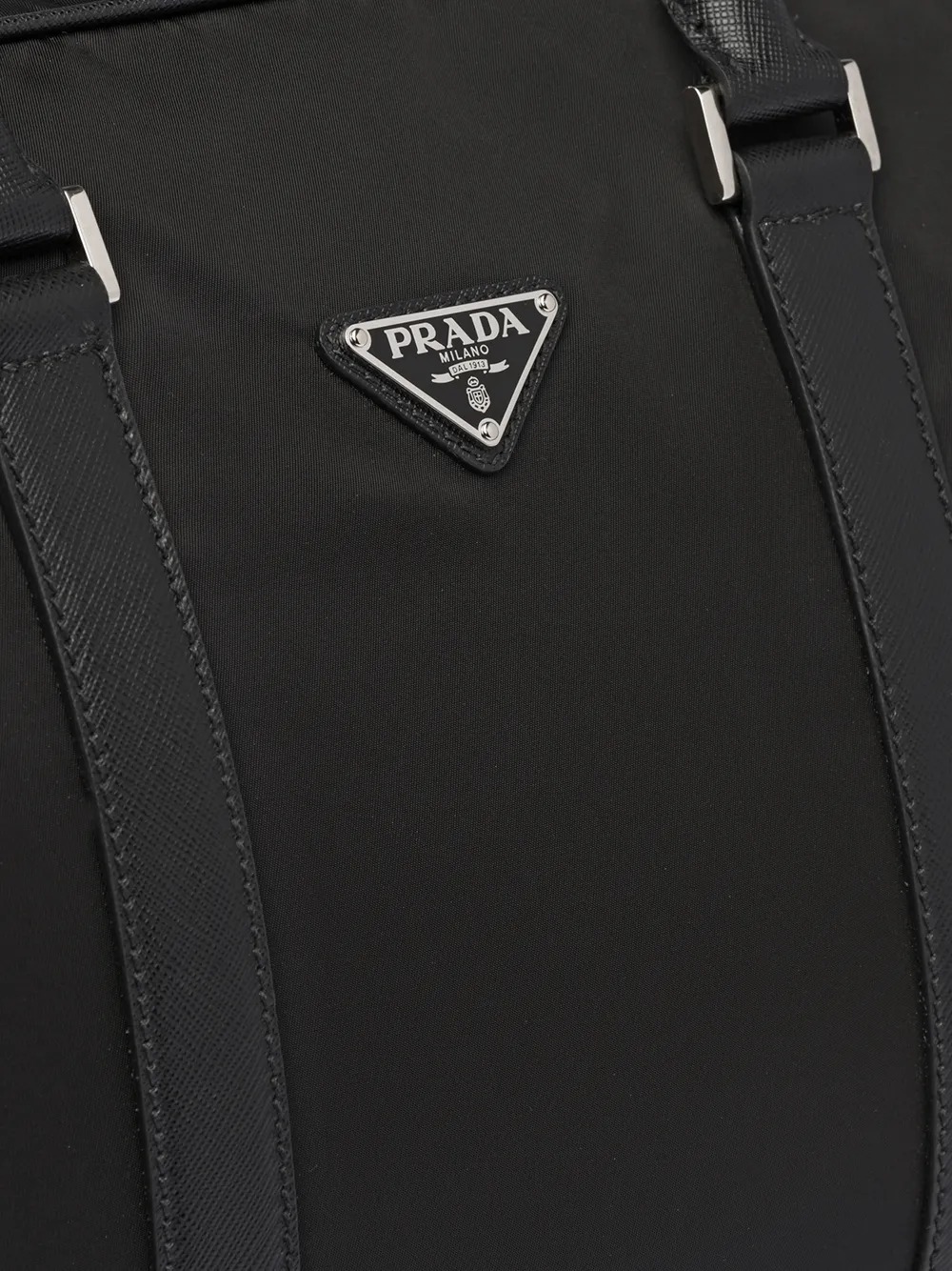 Prada Saffiano Leather Trim Duffle Bag Farfetch