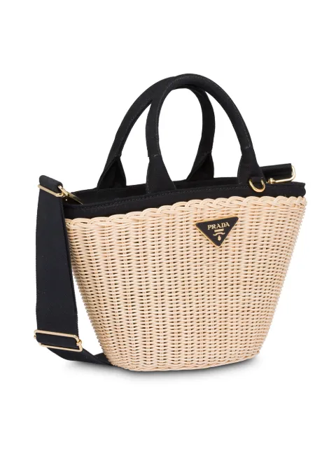 prada wicker bag white