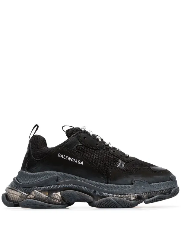 Shop black Balenciaga Triple S clear 