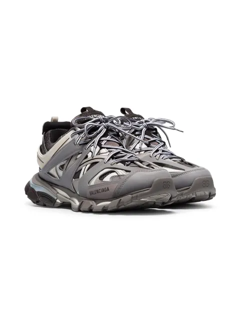 Balenciaga Track Leather, Mesh And Rubber Sneakers In 106 - Grey