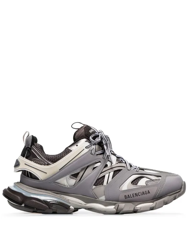 balenciaga grey & purple track sneakers