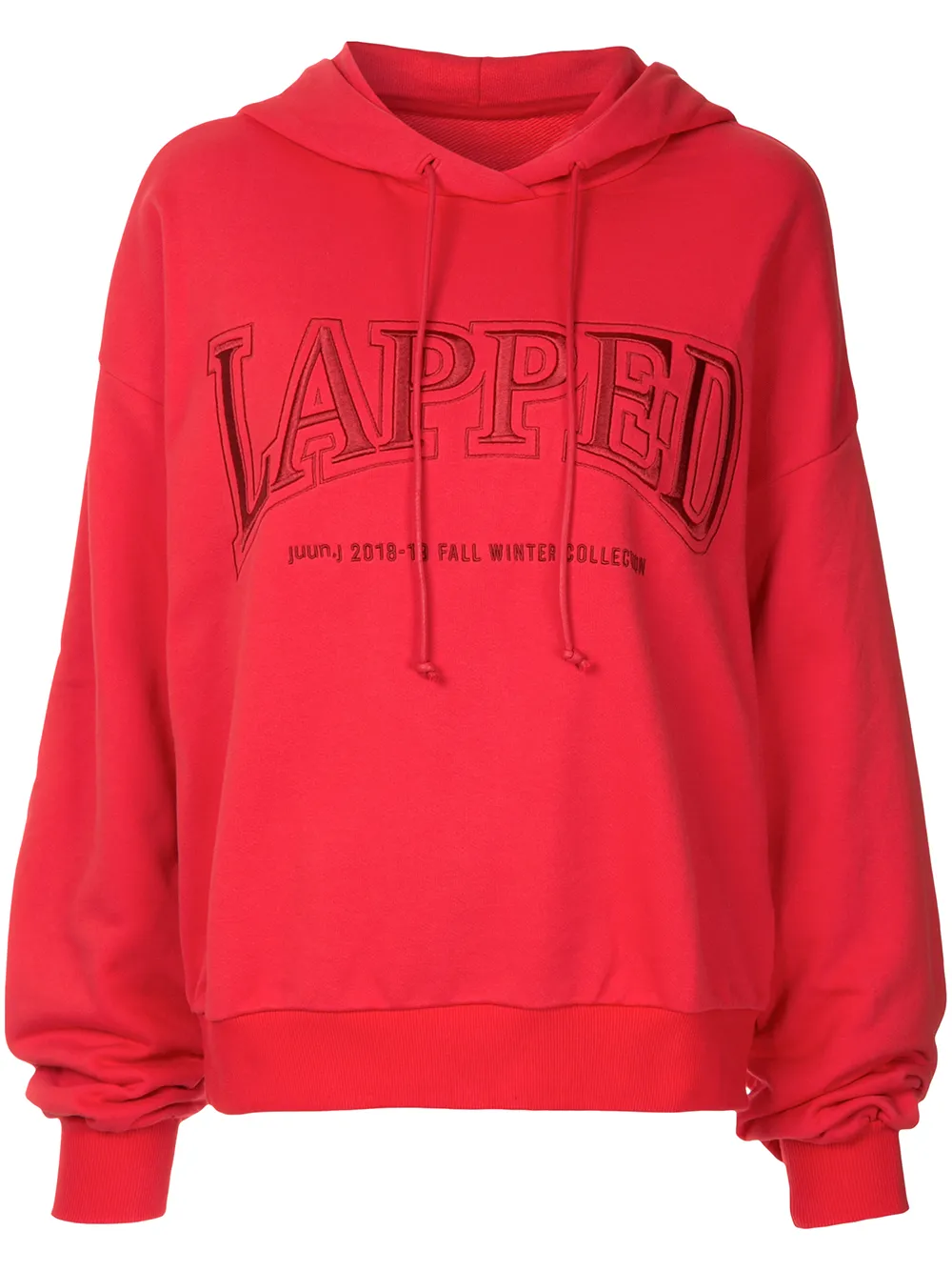 Juun.J Lapped hoodie - Red