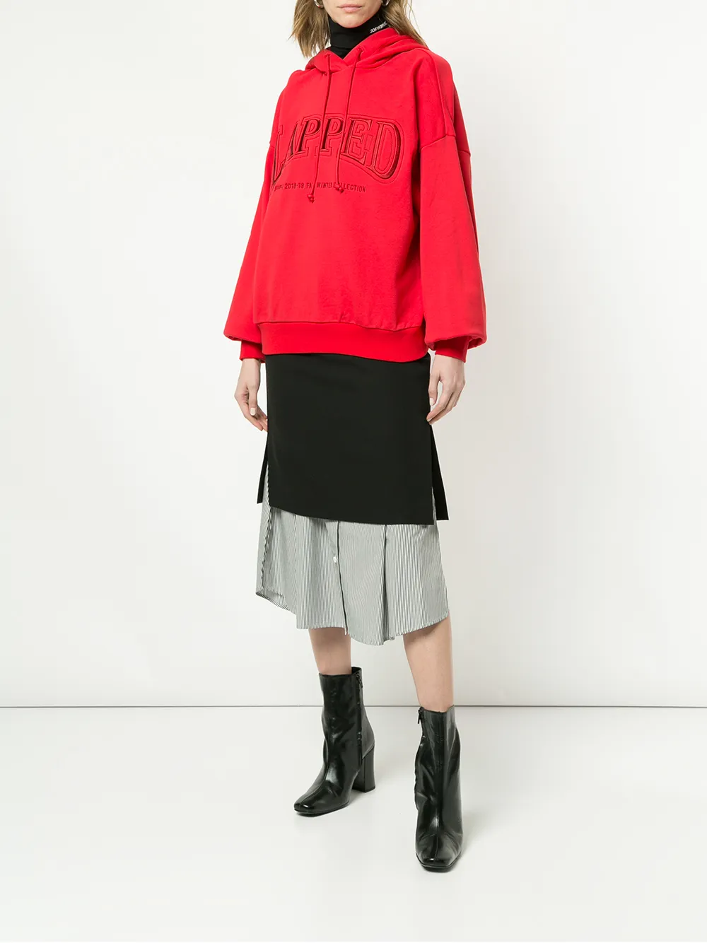  Juun.j 'lapped' Kapuzenpullover   Rot 