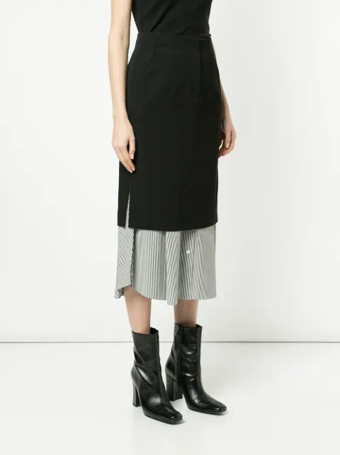 JUUN.J JUUN.J LAYERED SHIRT SKIRT - BLACK