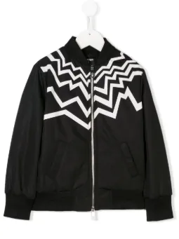 graphic print bomber jacket