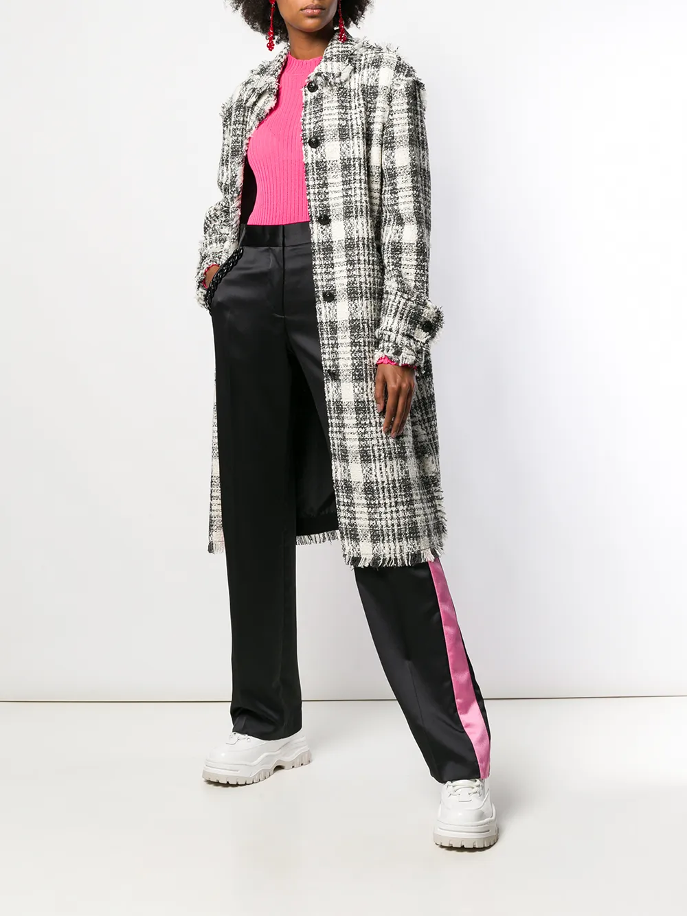 MSGM colour-block broek met rechte pijp - Zwart