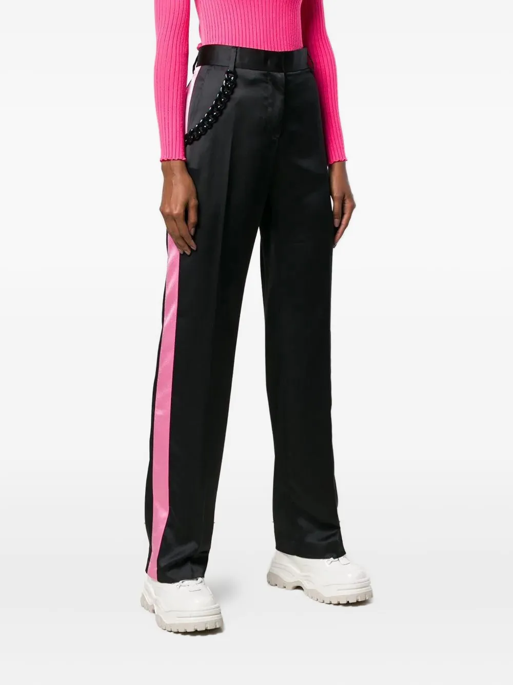 MSGM colour-block broek met rechte pijp Zwart