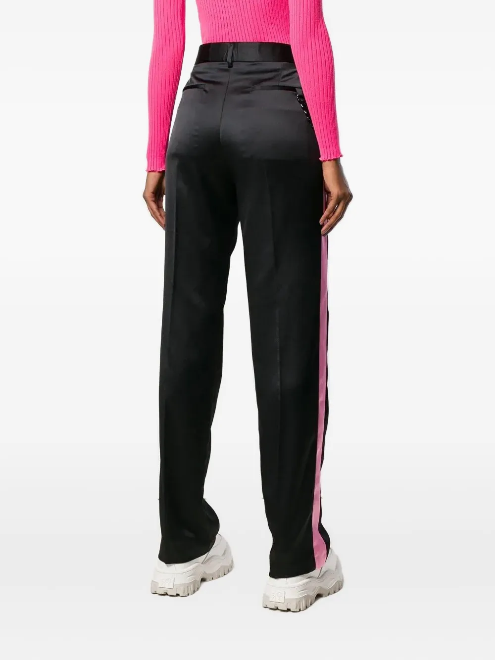 MSGM colour-block broek met rechte pijp Zwart