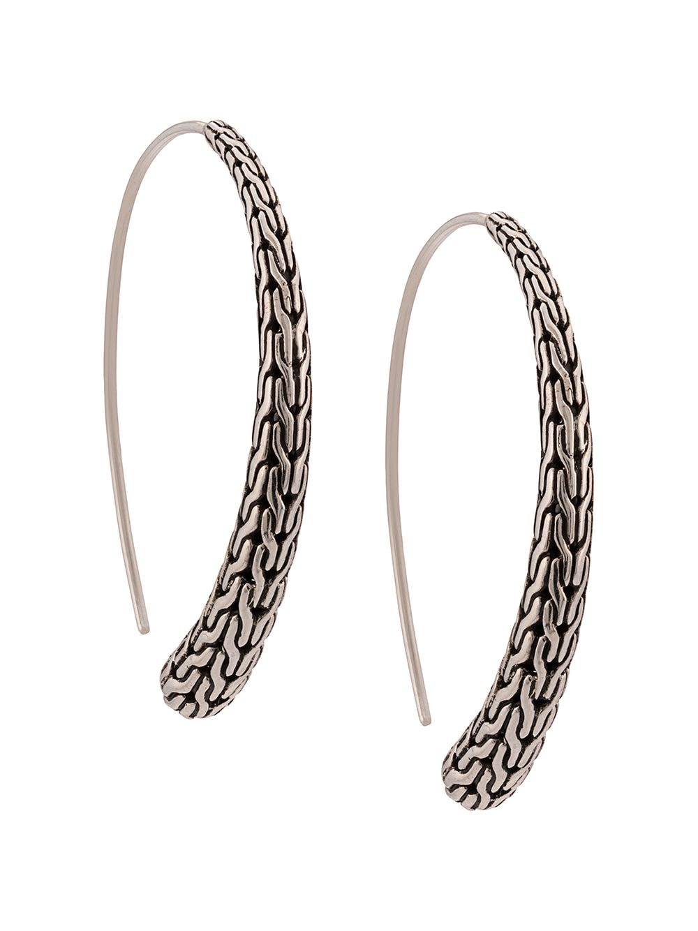 John Hardy Large Hoop Earrings In Silver