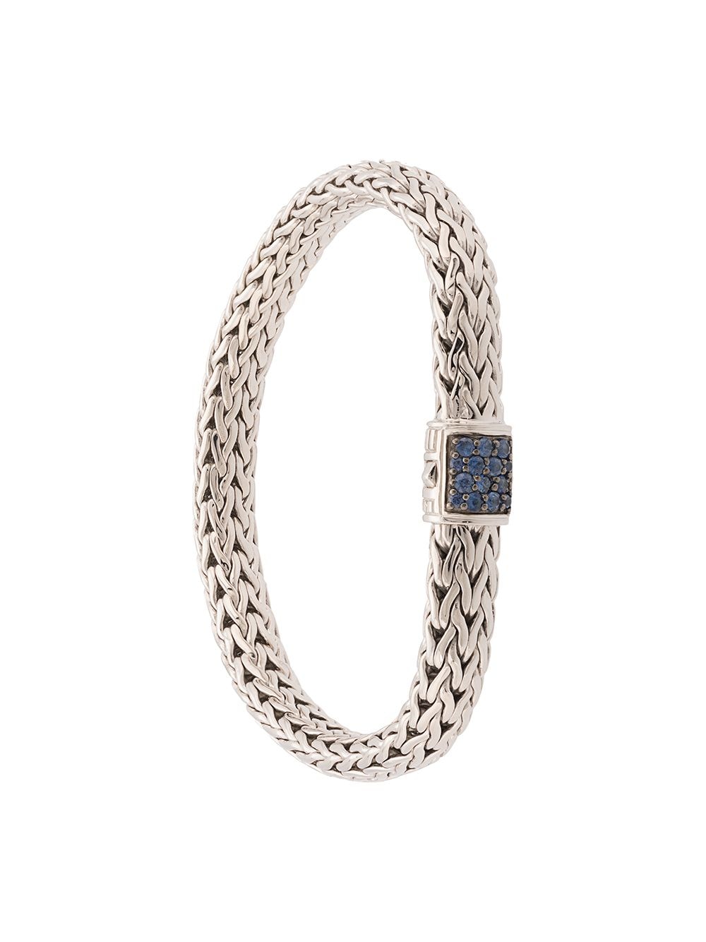 Shop John Hardy Classic Chain 7.5mm Sapphire Pavé Bracelet In Silver
