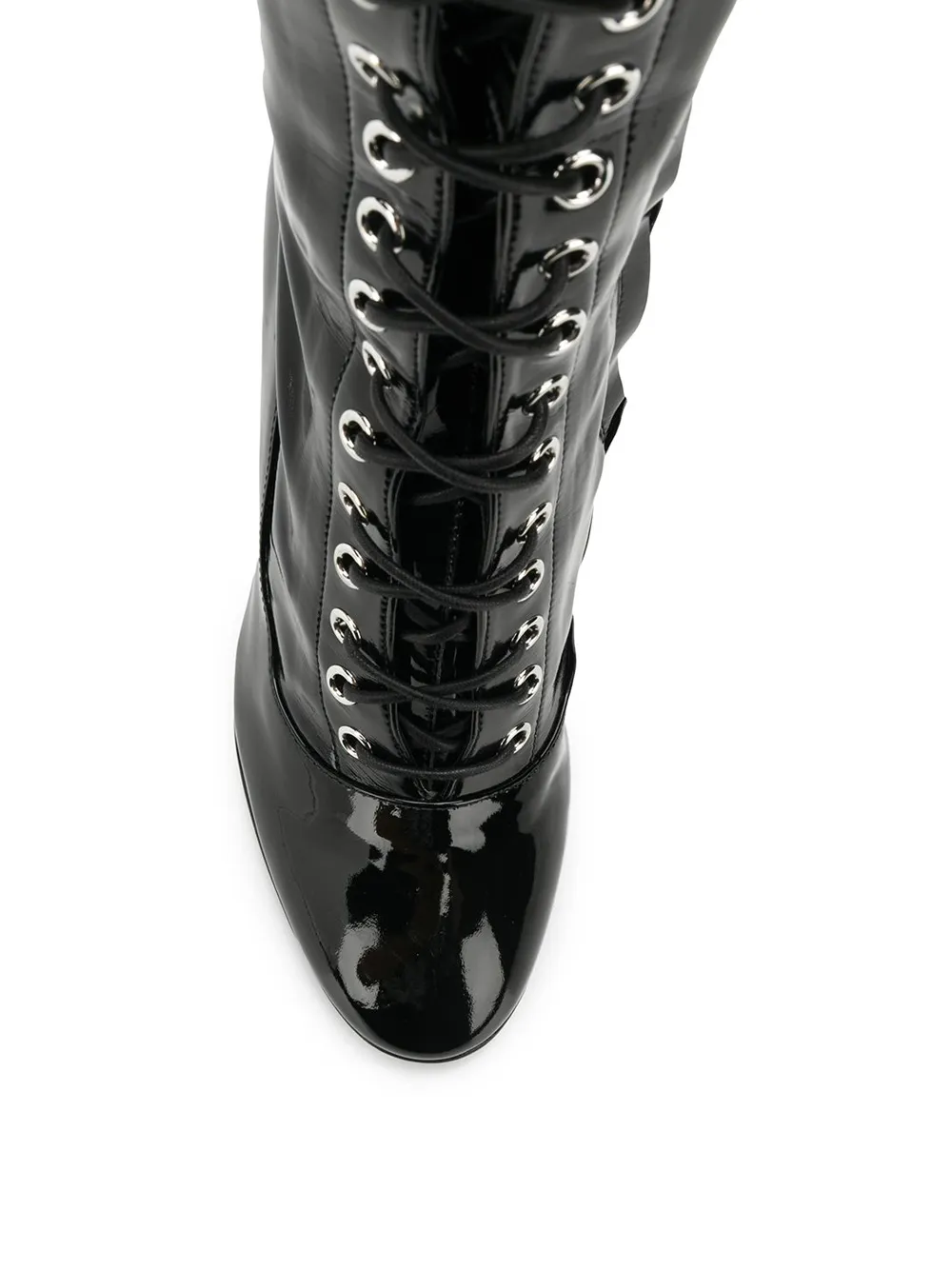 Moschino over knee laarzen met veter Zwart