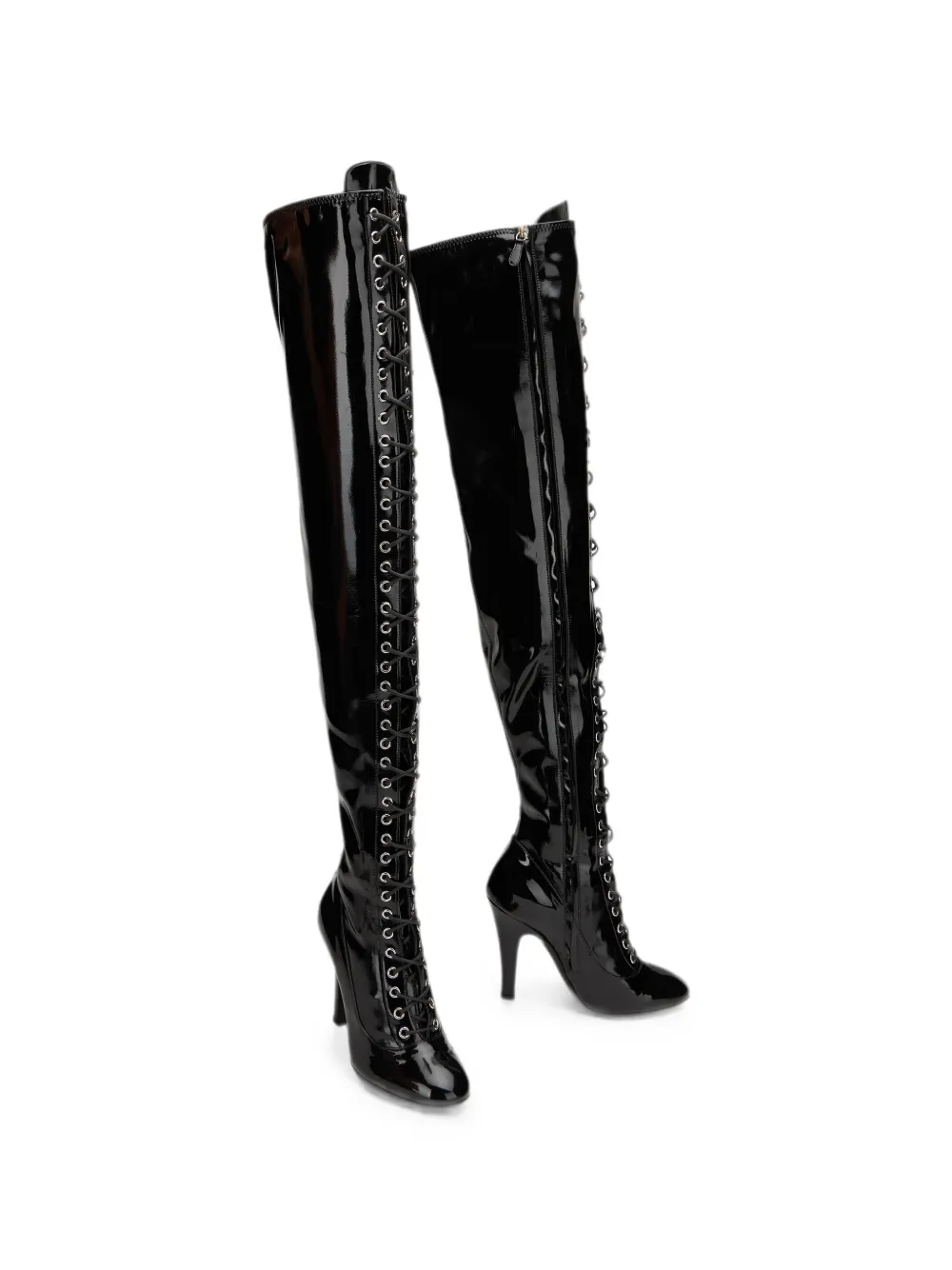 Moschino over knee laarzen met veter Zwart