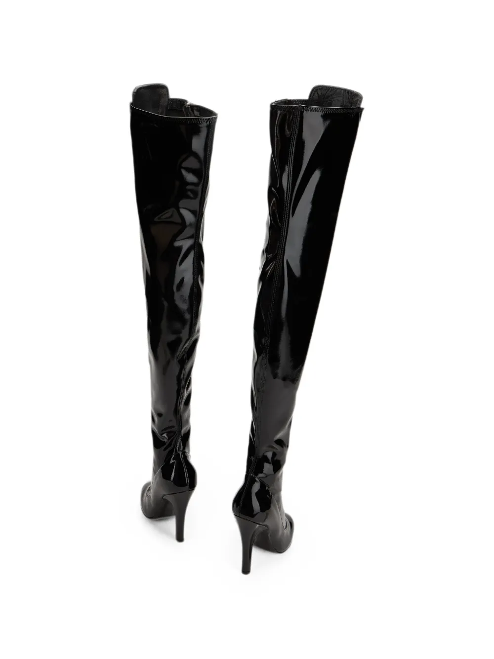 Moschino over knee laarzen met veter Zwart