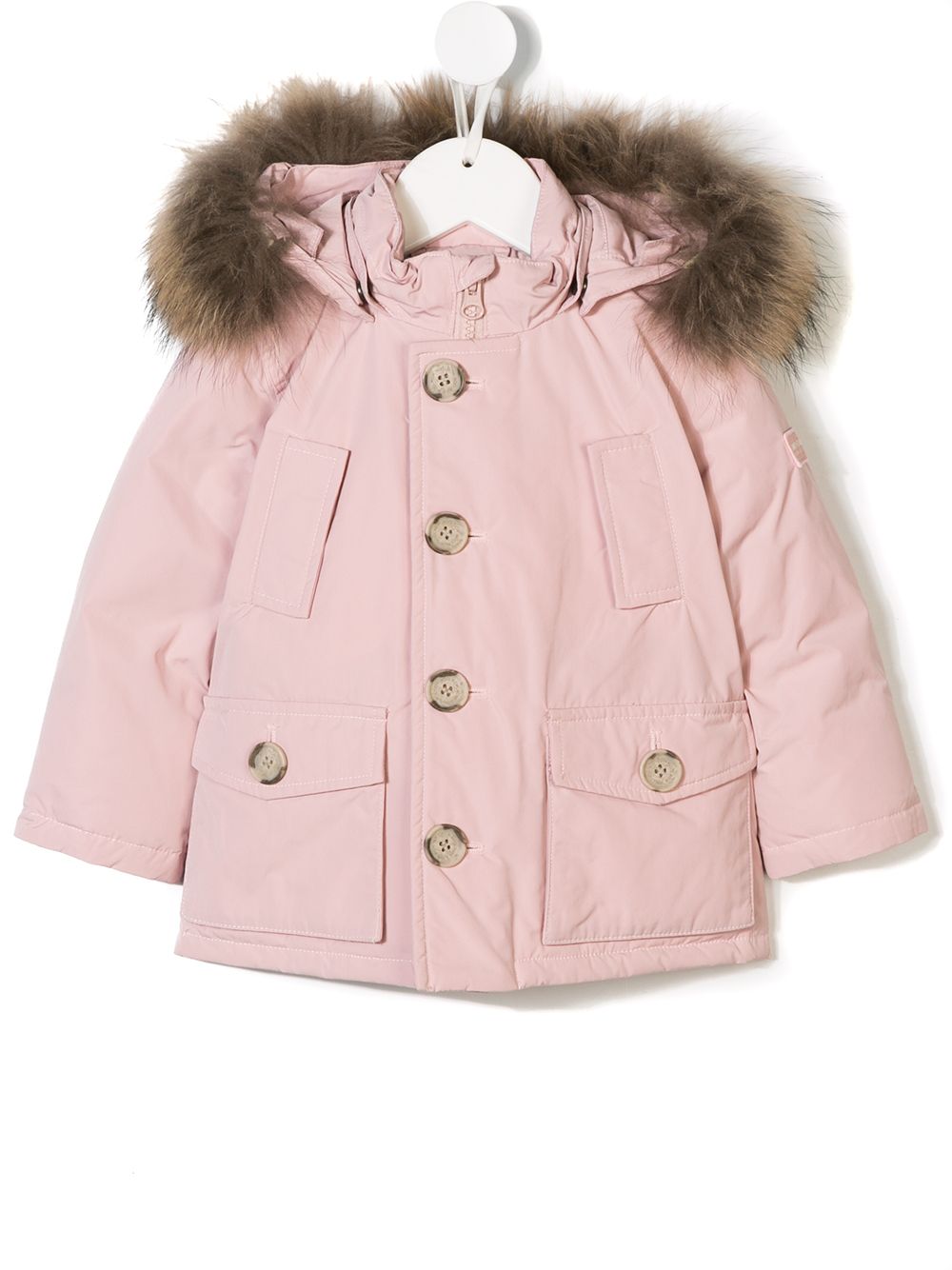 фото Woolrich Kids пуховик на молнии с капюшоном