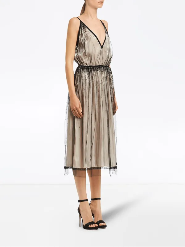 Prada tulle and silk satin dress best sale