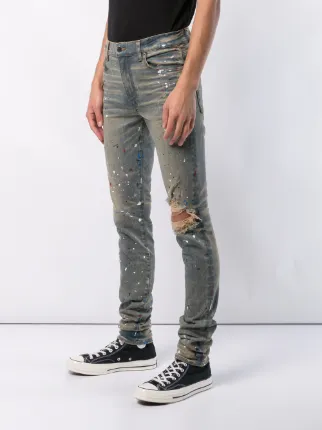 amiri paint splatter jeans black