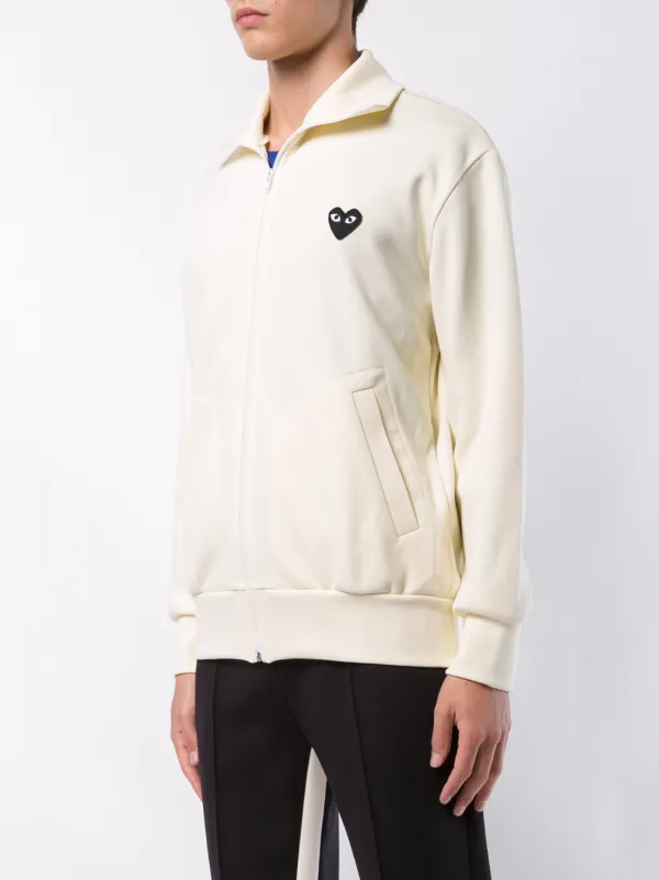 Comme des Garçons Play Big Heart Track Top - black on Garmentory