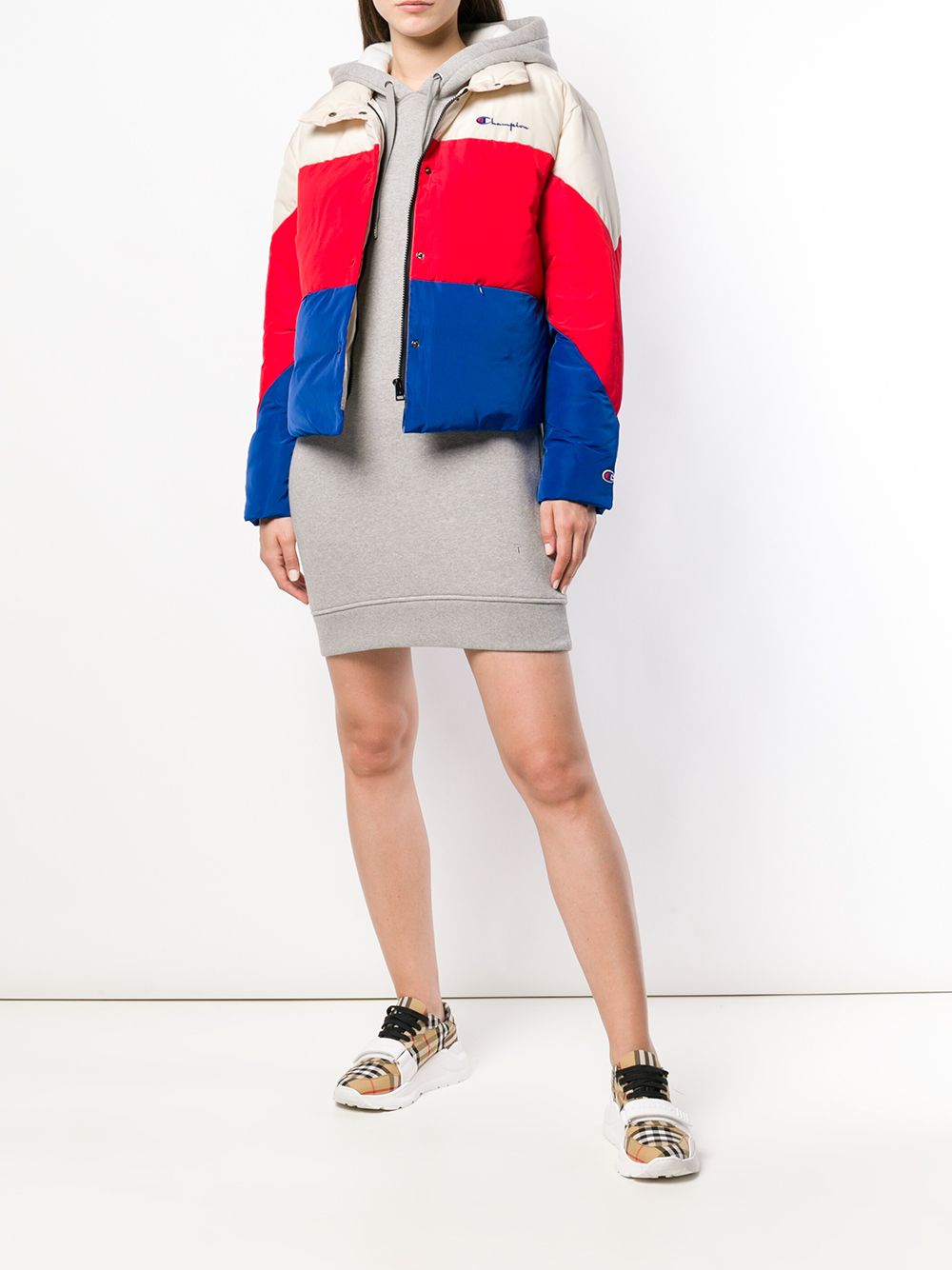 champion padded colour block jacket junior