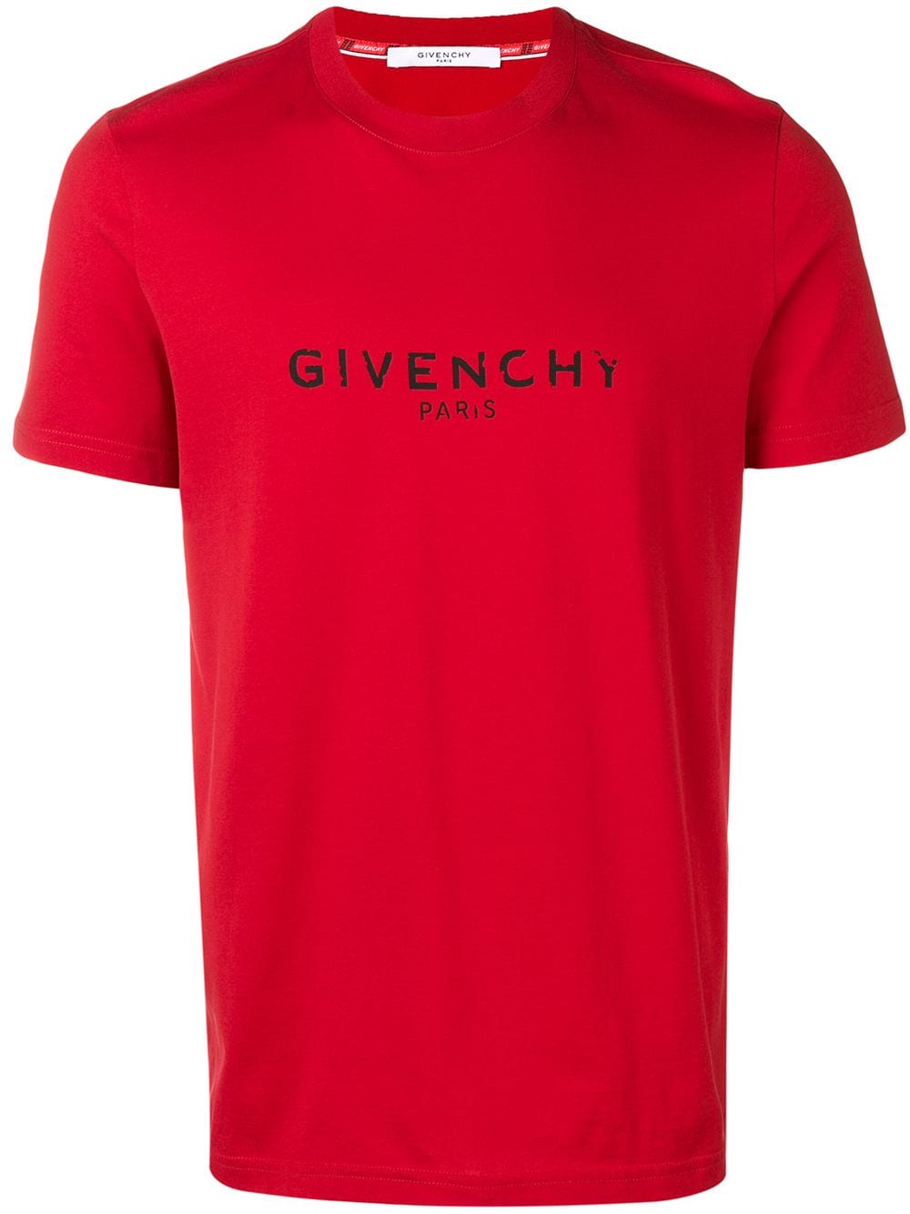red Givenchy distressed logo T-shirt 