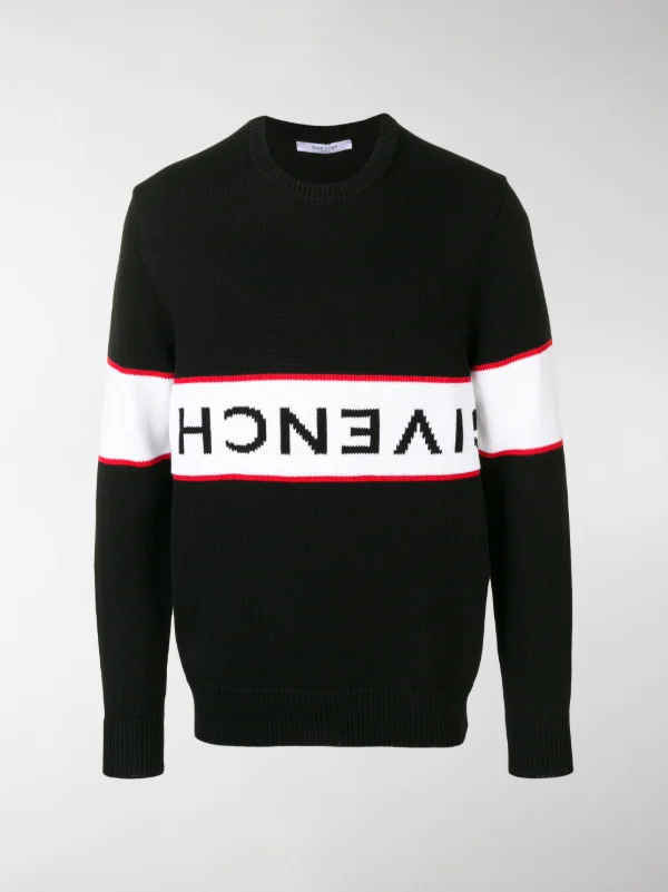 Givenchy upside down logo band cotton jumper black | MODES