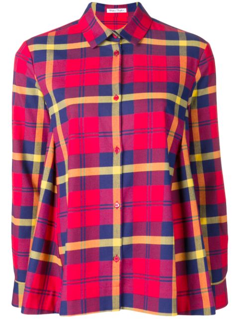 PETER TAYLOR PETER TAYLOR CHECK LONG-SLEEVE SHIRT - RED