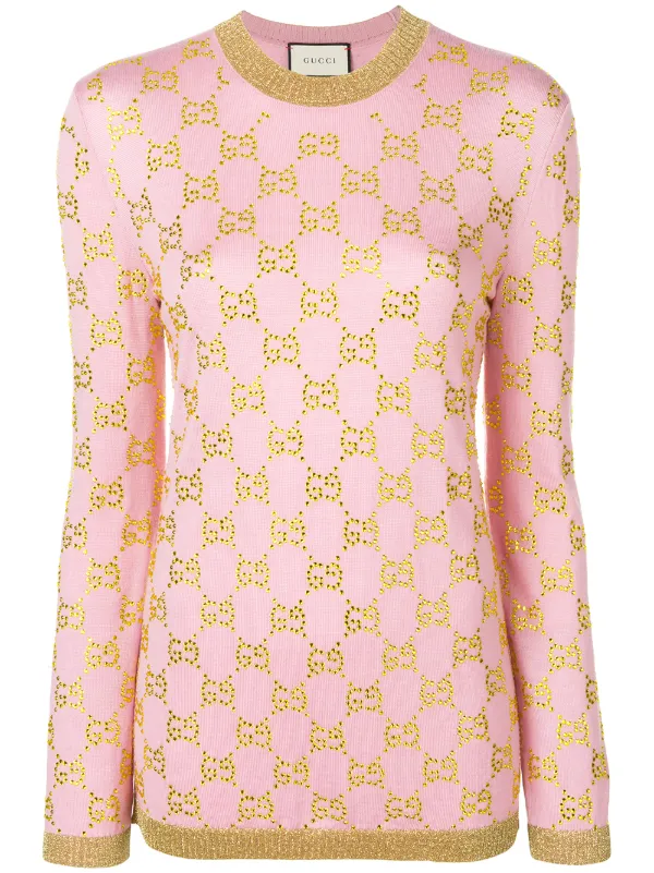 pink and gold gucci sweater