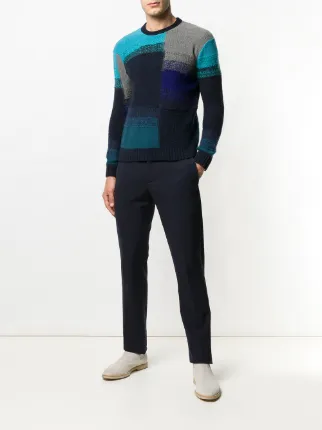 colour block knit sweater展示图