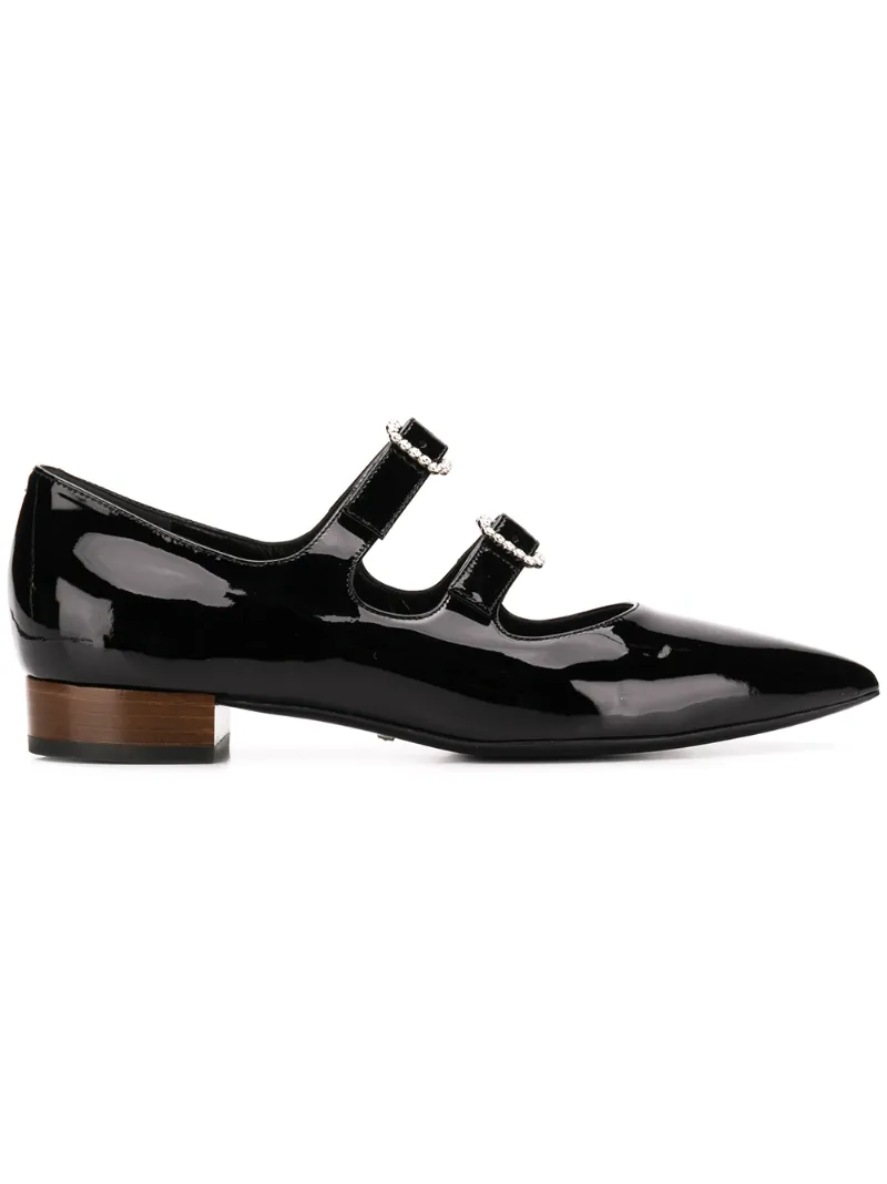Gucci - Liv crystal-buckle flats - women - Leather/Patent Leather - 38 - Black Gucci - Liv crystal-buckle flats - women - Leather/Patent Leather - 38 - Black