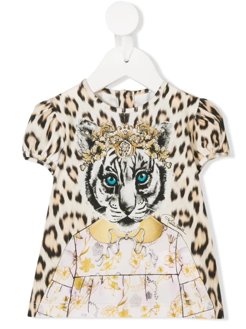 Roberto Cavalli Junior футболка с принтом Animalier