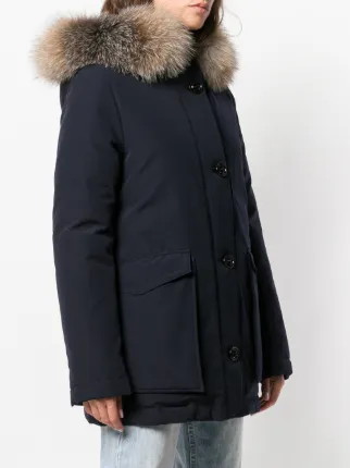 Fourrure En Bordure Moncler Doudoune À Capuche Marron fq7TZIT