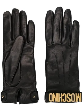 moschino leather gloves