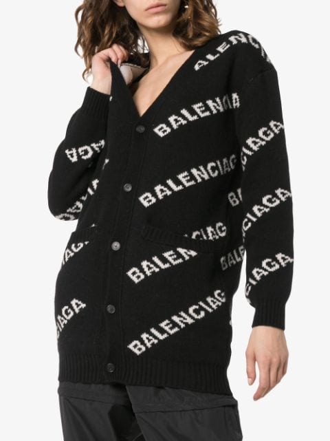 Balenciaga Logo Cardigan - Farfetch