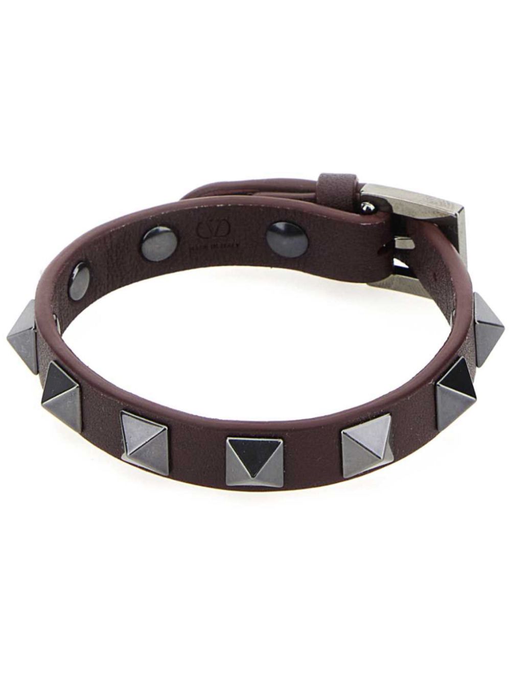 Valentino Garavani Burgundy Rockstud Bracelet - Red