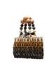 Cult Gaia Brown Cora Bamboo Clutch